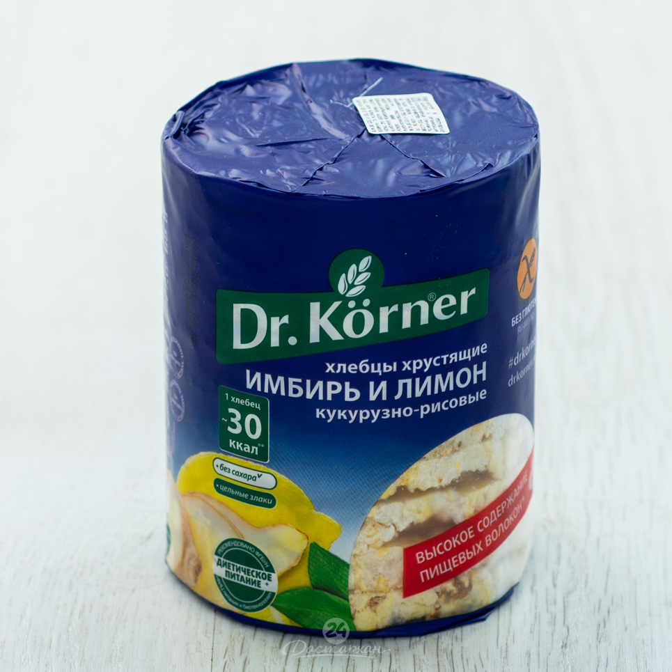 Хлебцы Dr.Korner кукурузно-рисовые имбирь-лимон 90г м/у