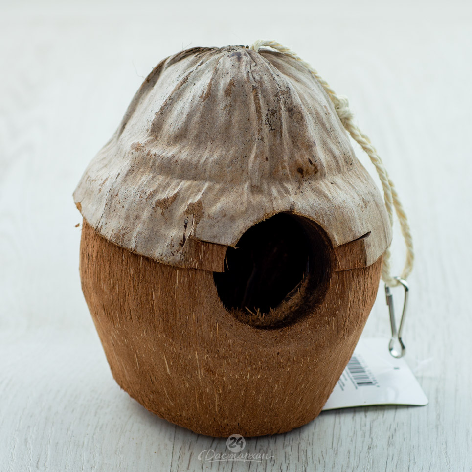Домик Triol Natural для птиц из кокоса Бунгало 100-130мм