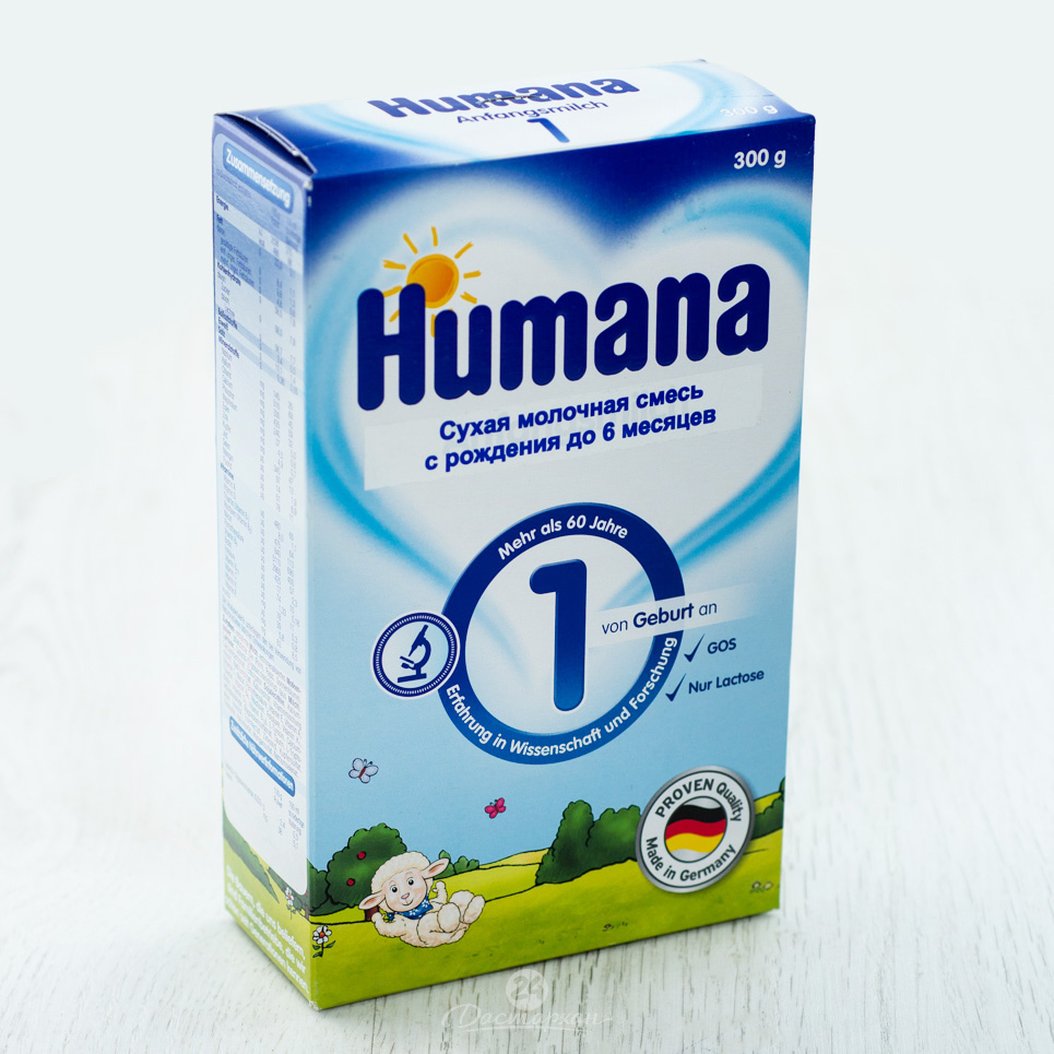 Смесь Humana 1 с рождения до 6 мес 300г картон