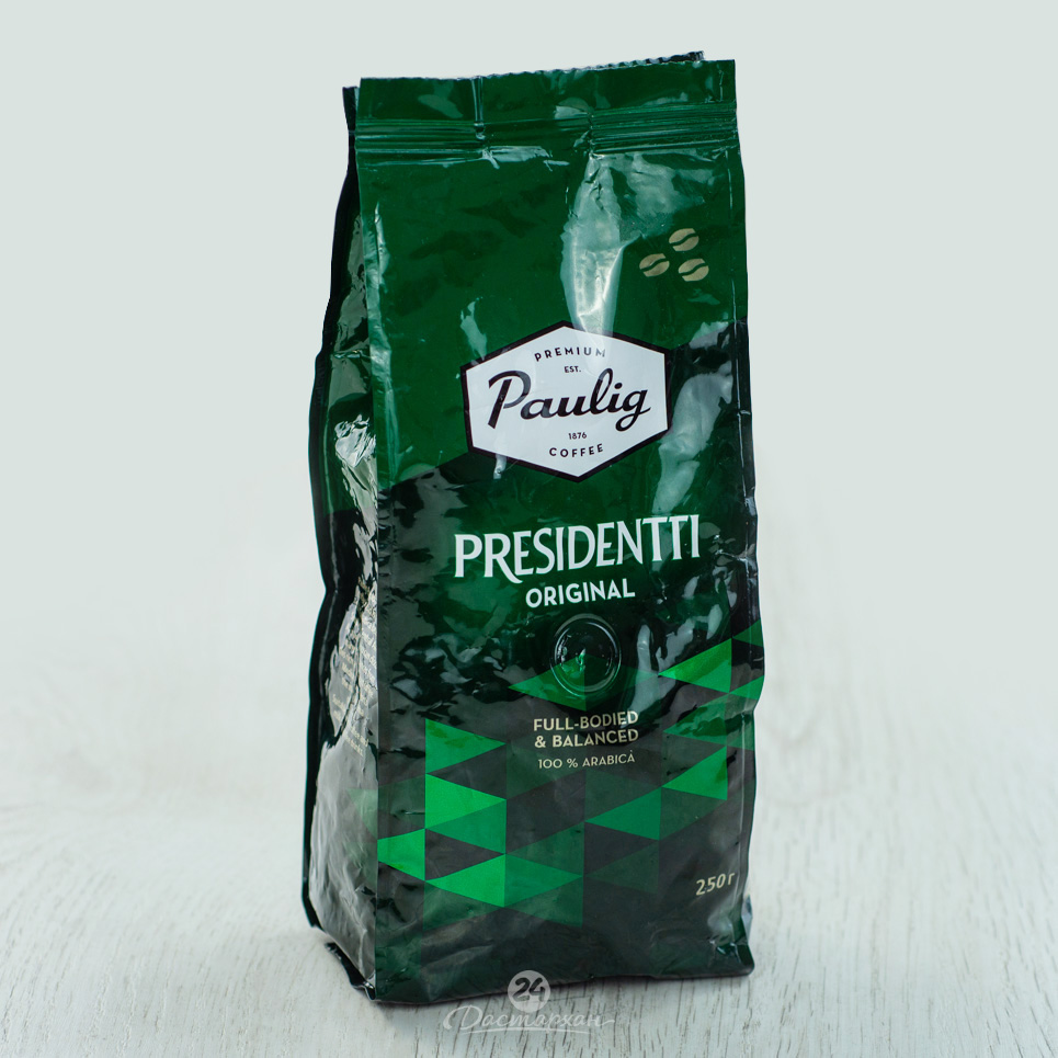 Кофе Paulig President зерно 250г м/у