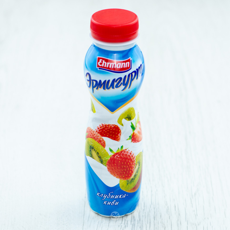 Йогурт питьевой Ehrmann Эрмигурт клубника-киви 1,2% 290г