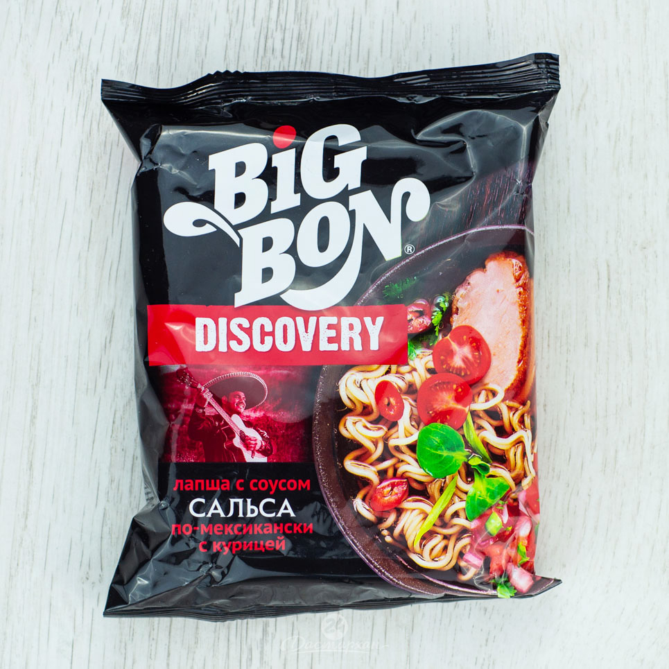 Лапша быстрого приготовления Big Bon в соусе по-мексикански Discaveri с курицей  95г пакет