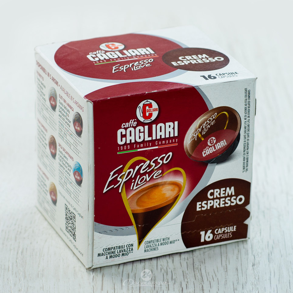 Капсулы Caffe' Cagliari для машин Lavazza,AMM,Crem Espresso 16 капсул*7,5г