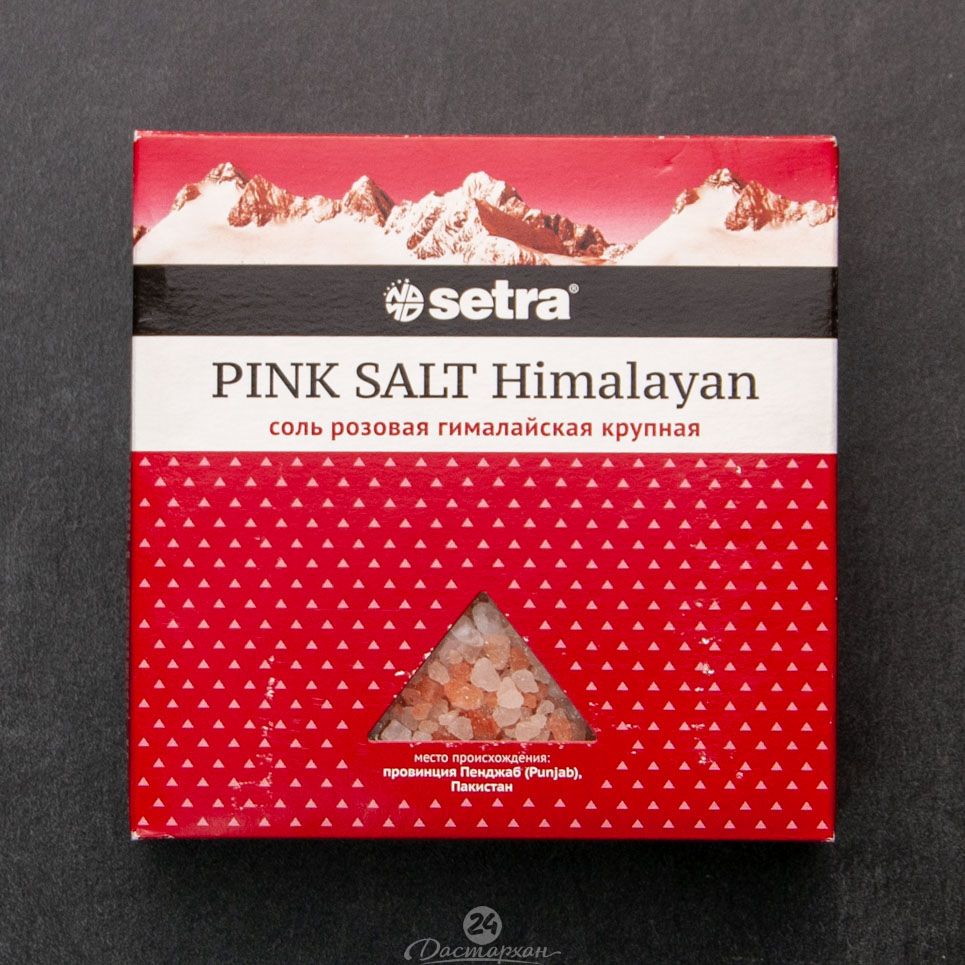 Соль Setra розовая гимал.крупная 500г картон
