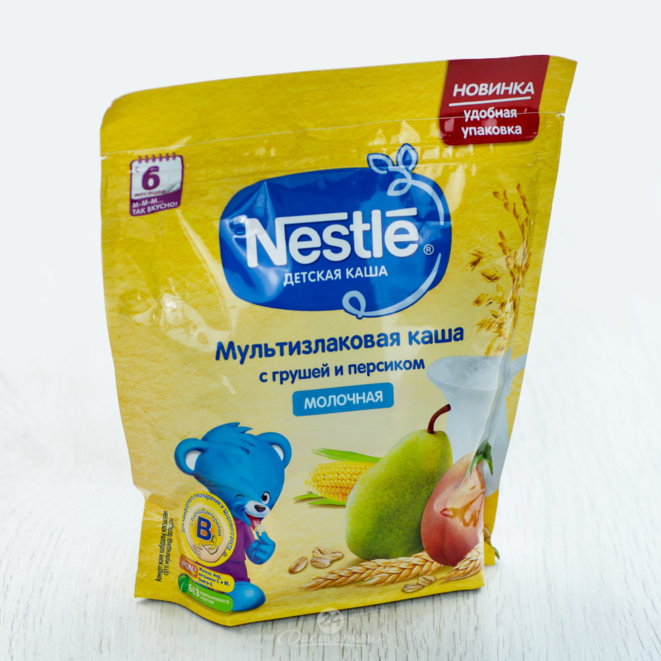 Каша Nestle Мультизлаковая с грушей и персиком 220г