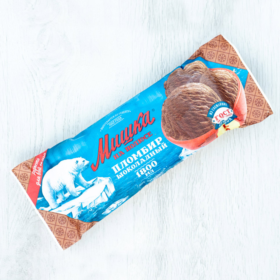Мороженое Мишка на полюсе пломбир шоколадный 900г
