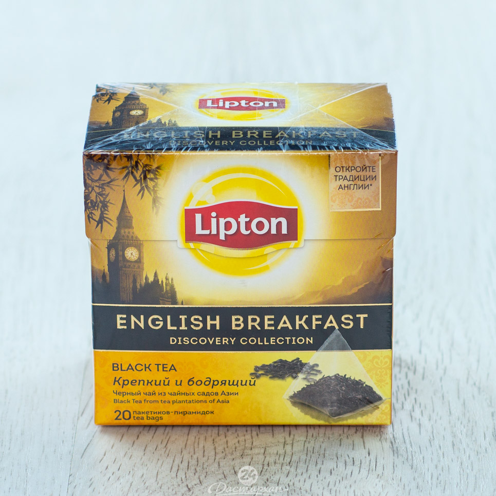 Чай Lipton черный  English Breakf Black Tea pyramid 20пир*2гр. картон