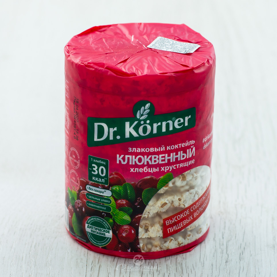 Хлебцы Dr.Korner злаковый коктейль клюквенный 100г м/у