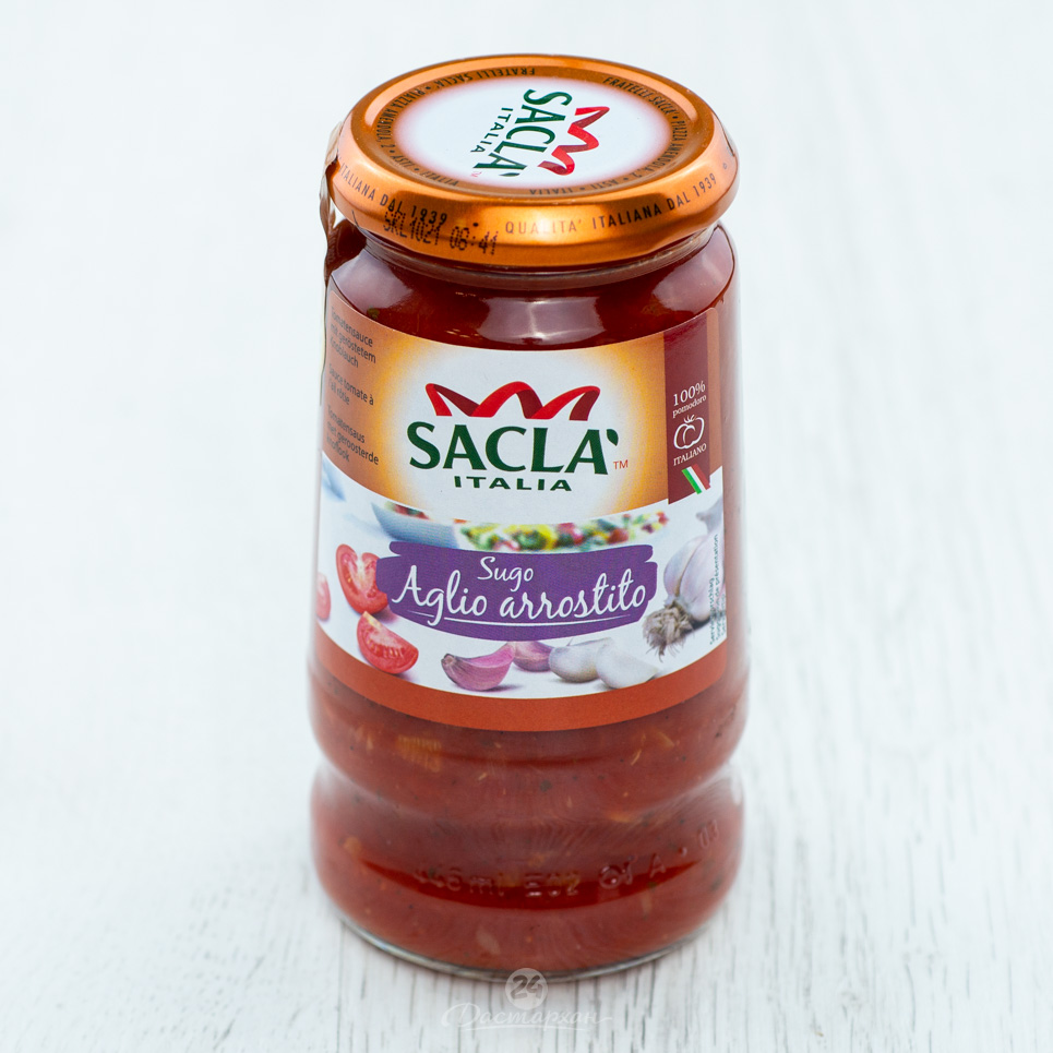 Соус Sacla томатн с чеснаком 420г с/б
