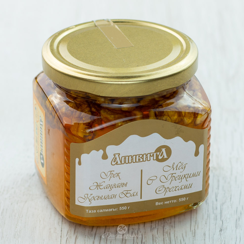 Орехи в меду Апивита Грецк орех. 550г