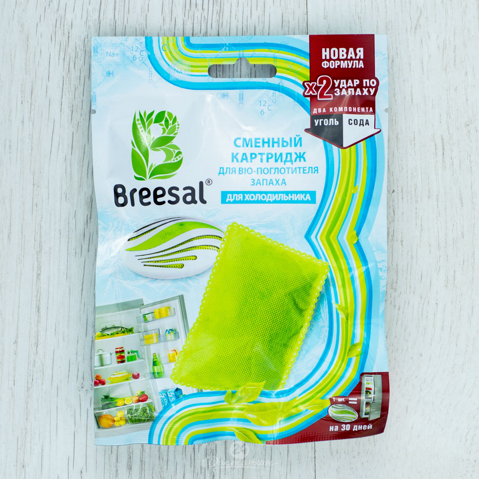 Поглотитель запаха Breesal Сменный картридж для био-поглотителя запаха для холодильника 80гр