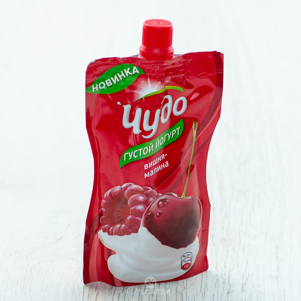 Йогурт питьевой Чудо фруктовый вишня-малина 2.6% 110г