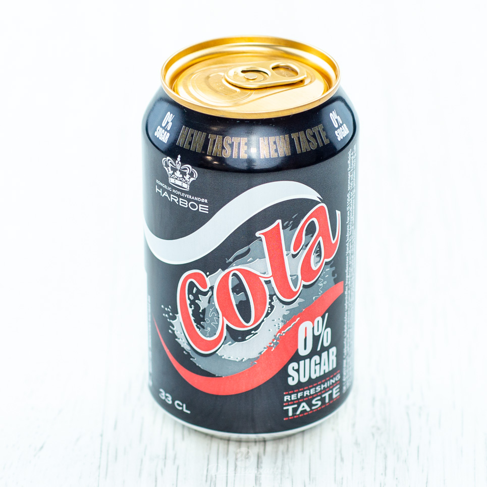 Напиток газированный Harboe Cola 0% Sugar 330мл ж/б 