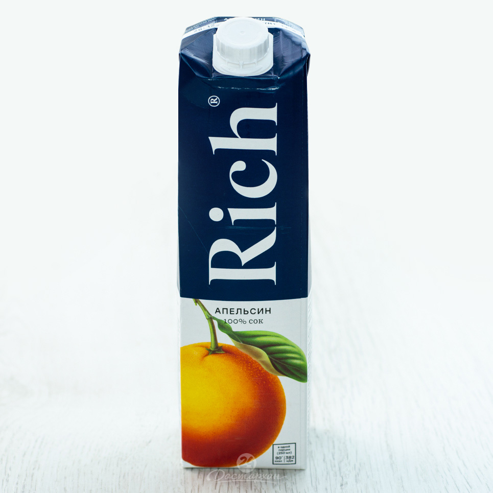 Сок Rich Апельсиновый с мякотью 100%  1л