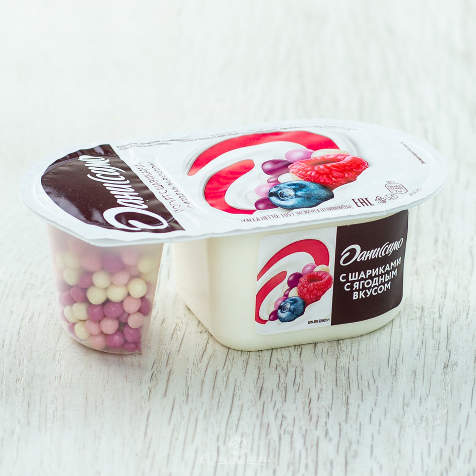 Йогурт Danone Даниссимо фантазия ягод.шарики 6,7% 105г