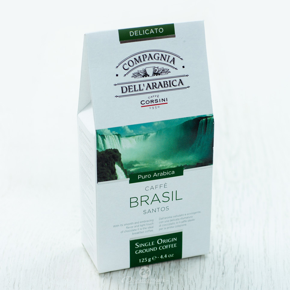 Кофе Compagnia dell'Arabica Brasil Santos мол. 125г картон