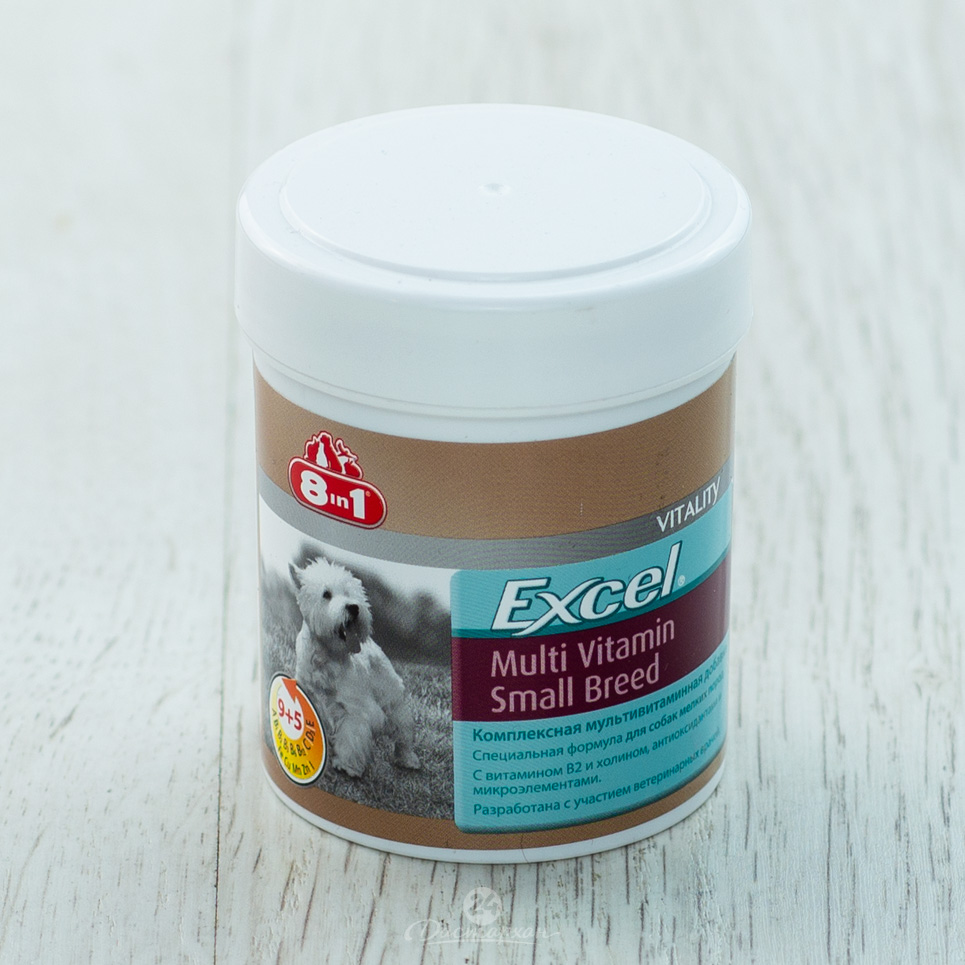 Мультивитамины Excel 8in1  для мелких пород собак 70 табл./150 ml для здорового и активного образа ж