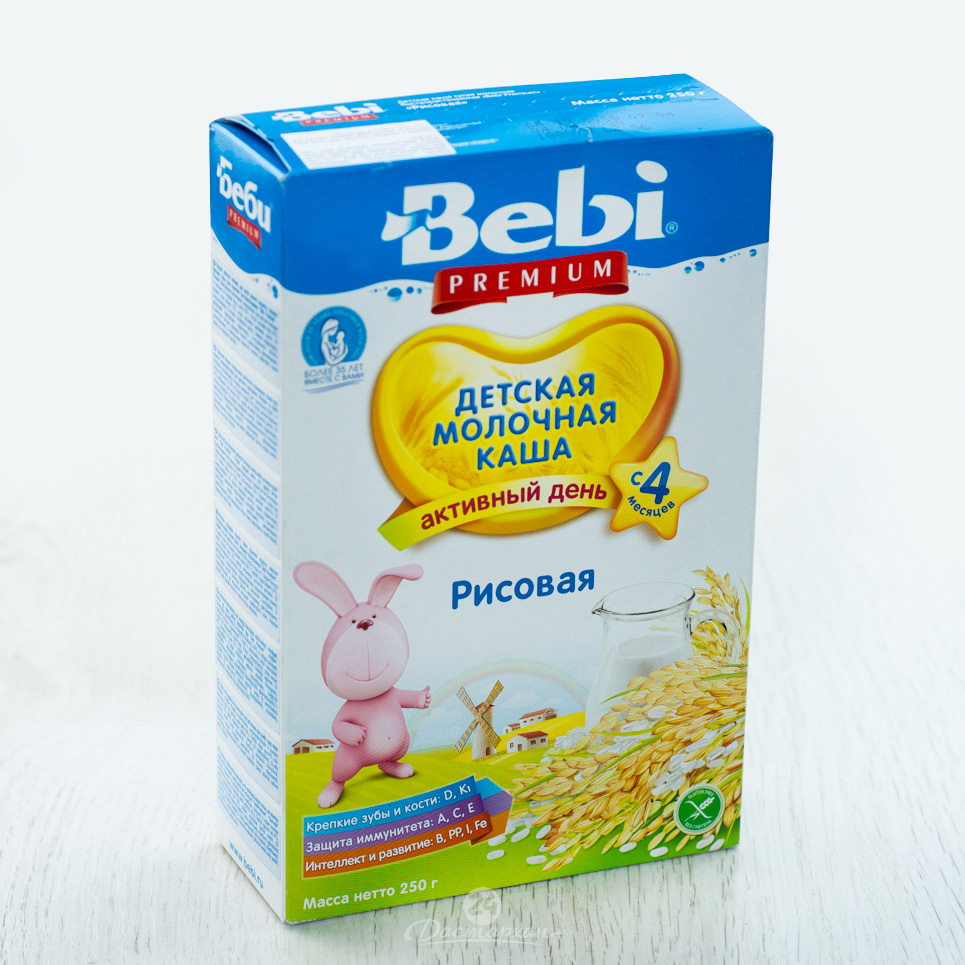Каша Bebi рис мол. с 4 мес. 250 гр. 250г картон