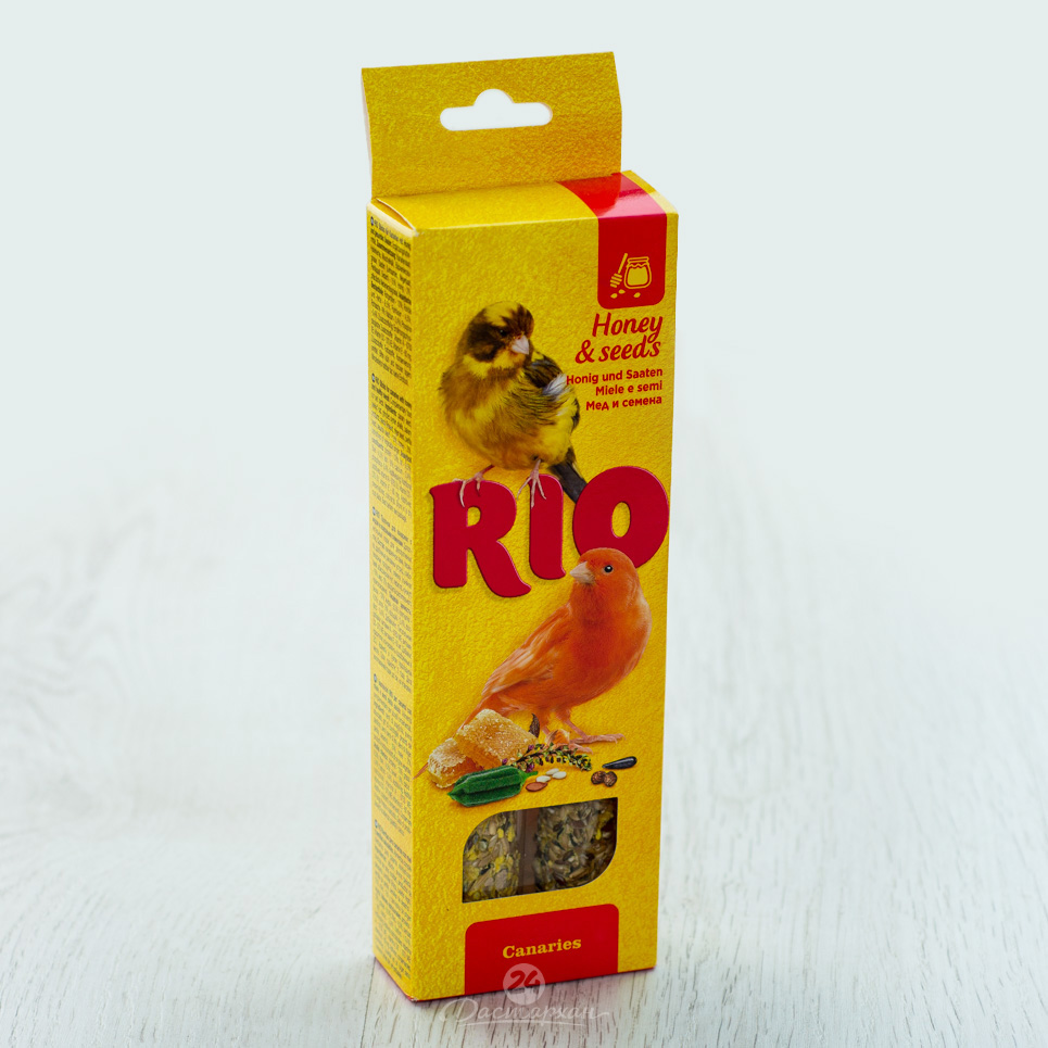 Палочки RIO для канареек с медом и полезными семенами,коробка 2х40г