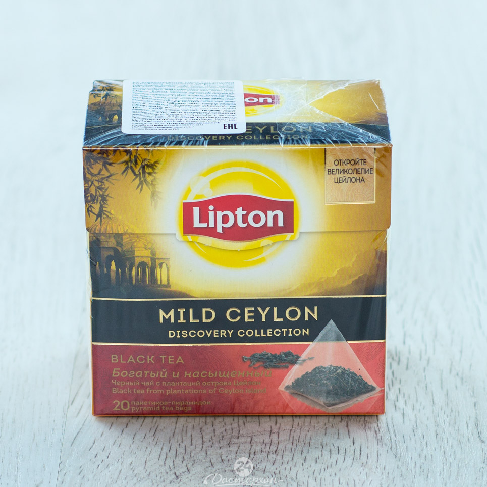 Чай черн Lipton Байховый цейлонский пак 20шт
