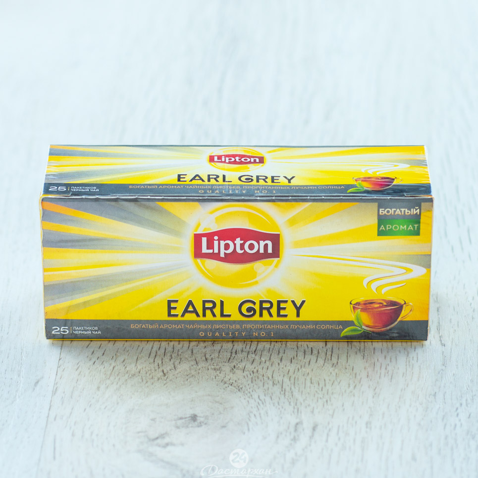 Чай черн Lipton Earl Grey 25 пак 50г картон