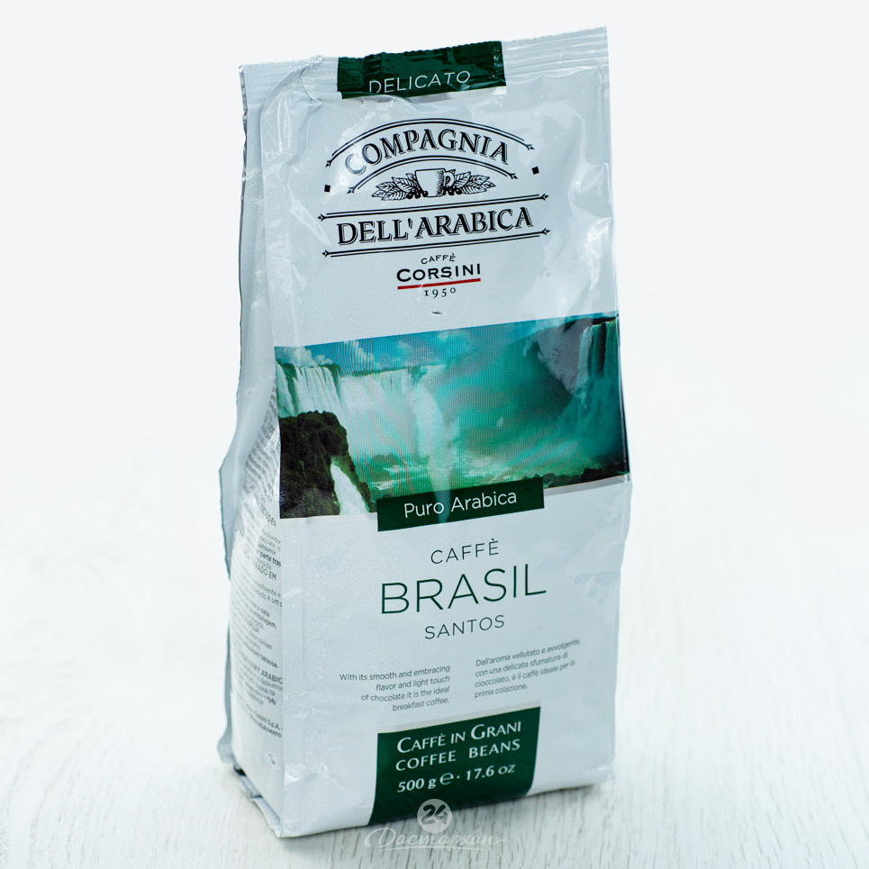 Кофе Compagnia Dell Arabica Brasil Santos зерн. 500г м/у