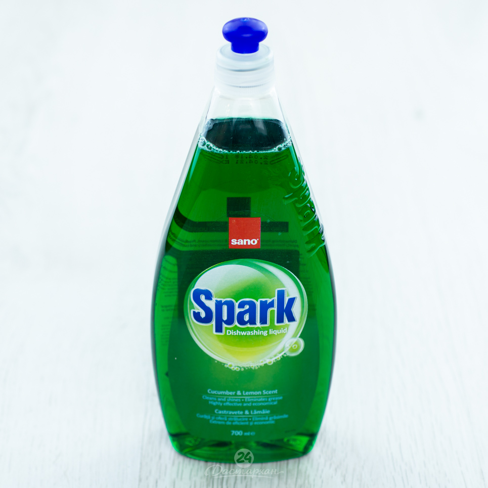 Средство для мытья посуды Sano Spark с ароматом огурца и лимона, 700мл