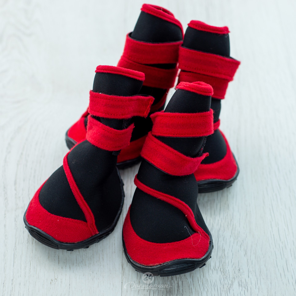 Ботинки для собак Triol черные с красным, 80*75*90мм YXS134-XXL 