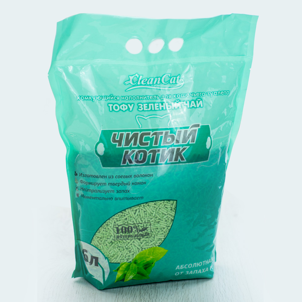 Наполнитель Чистый Котик Тофу, 6л, зелёный чай 5233409