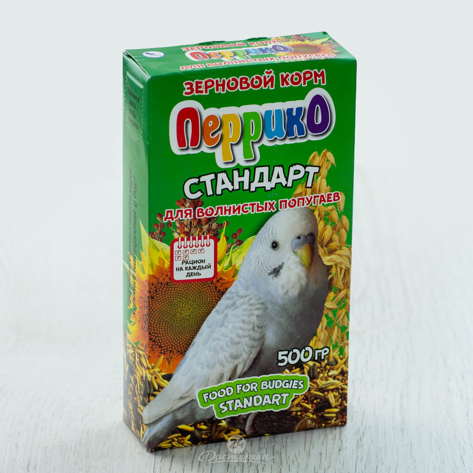 Корм зерновой Перрико стандарт для волнистых попугаев коробка 500 г 872988