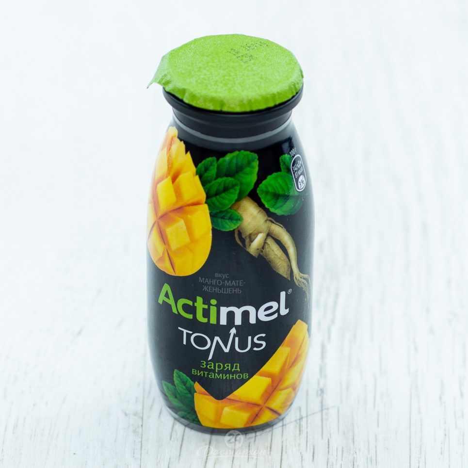 Йогурт питьевой Danone Actimel манго-мате-женьшень 100г