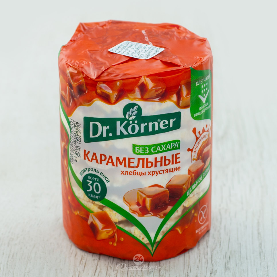 Хлебцы Dr.Korner хрустящие кукурузно-рисовые карамельные 100г м/у