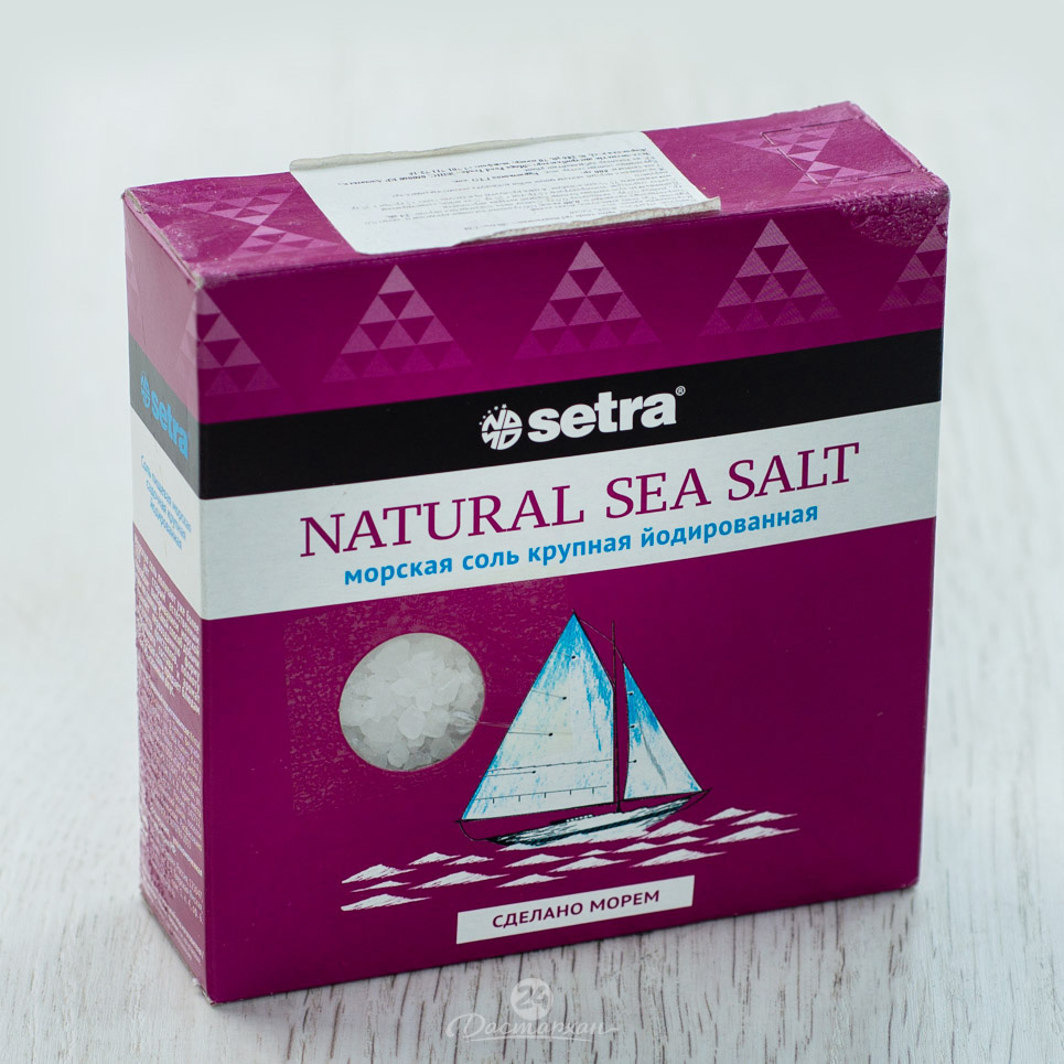 Соль Setra морск.крупн.йодир. 500г картон