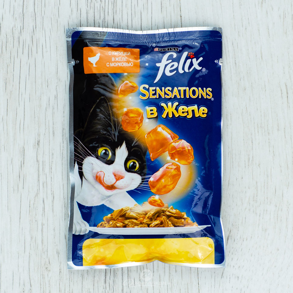 Корм д/кошек Felix курица-морковь 85г пауч
