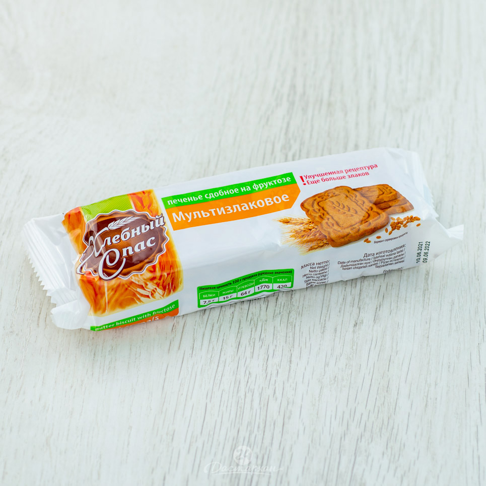 Печенье Хлебный Спас мультизлаковое на фруктозе 160г 
