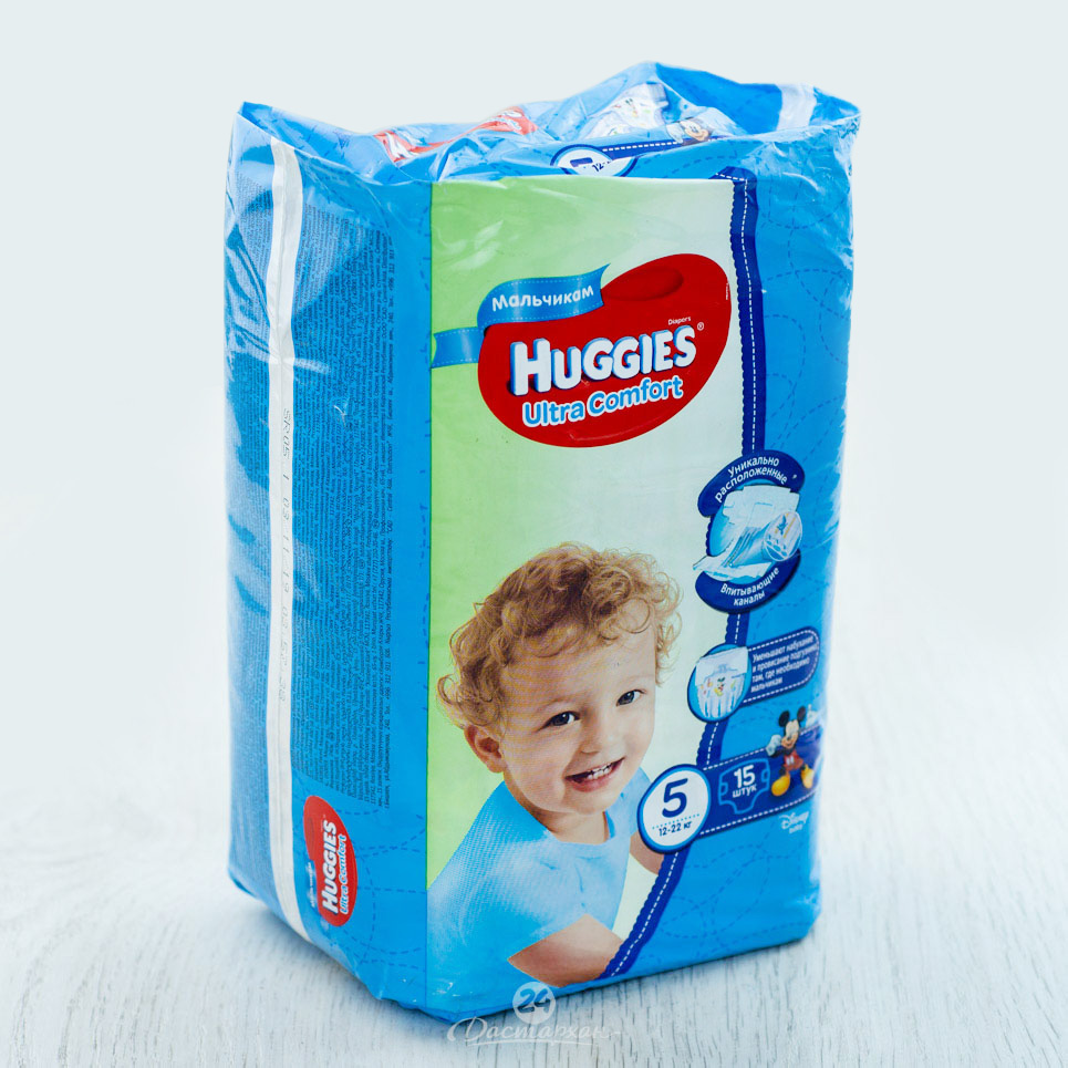 Подгузники Huggies Ultra Comfort 5 (12-22кг) Boy 15шт