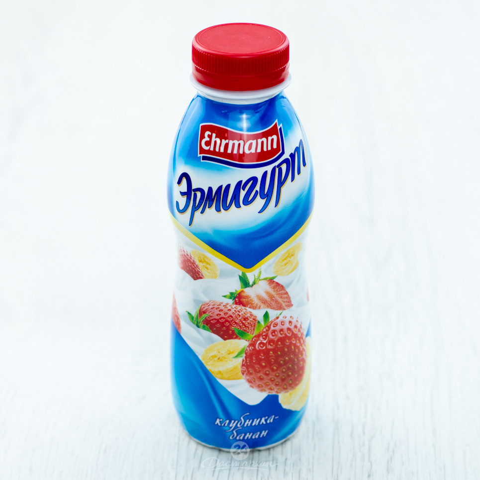Йогурт питьевой Ehrmann Эрмигурт клубника-банан 1,2% 420г