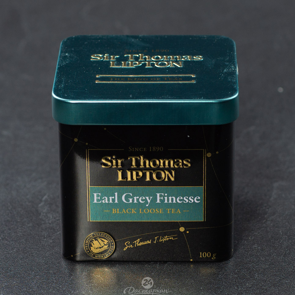 Чай Lipton черный  Sir Tomas Earl Grey sheet 100гр. картон