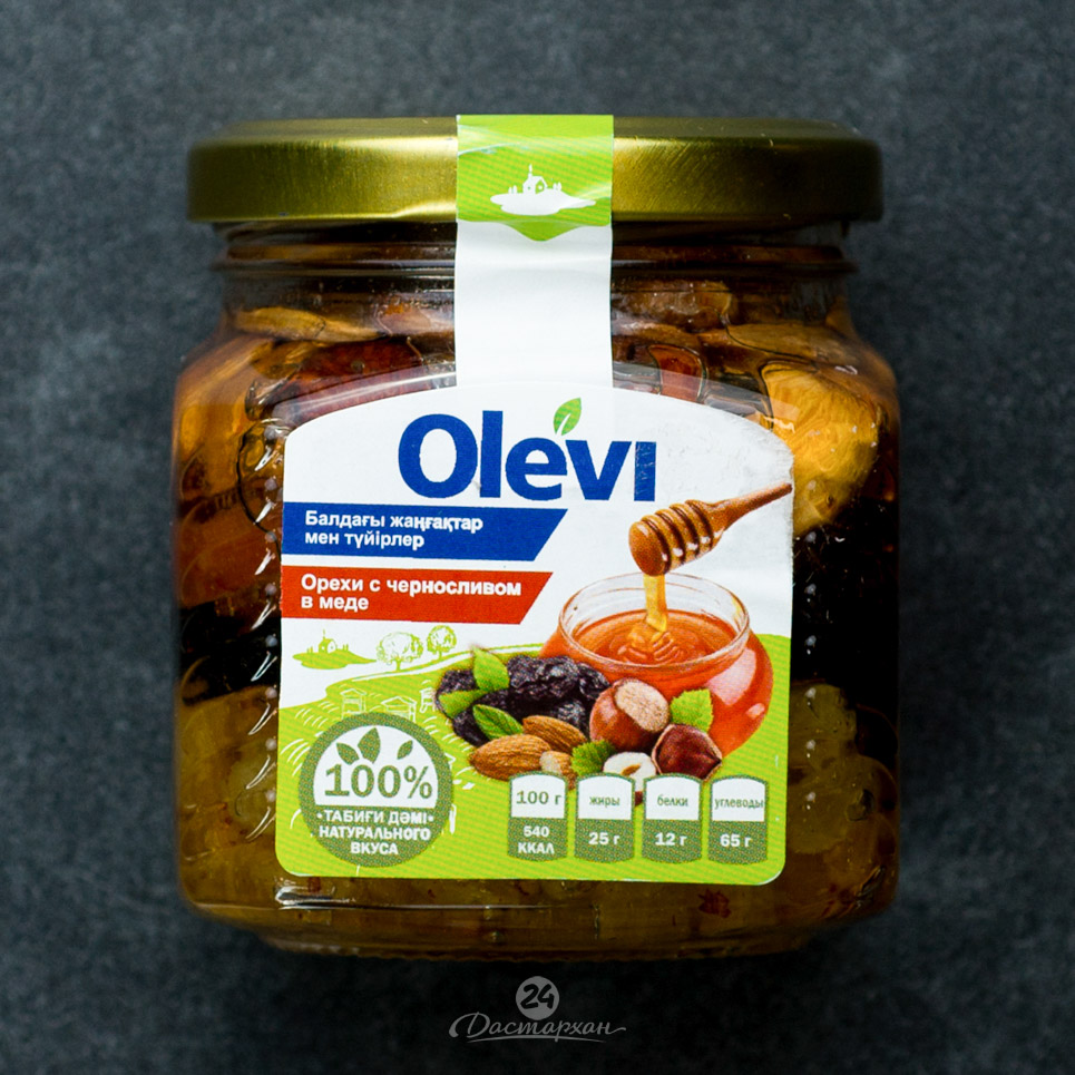 Орехи с черносливом в меду Оlevi 320г ст/б