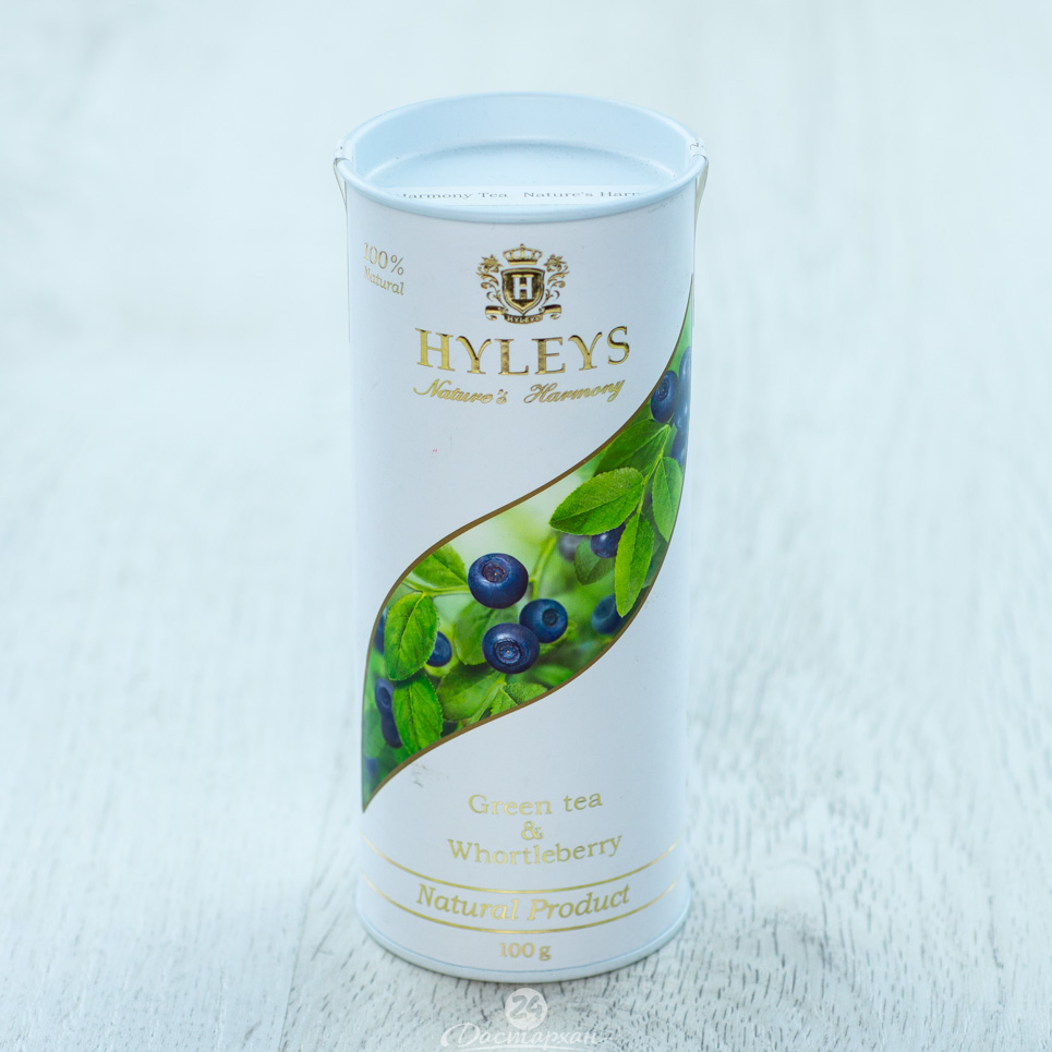 Чай Hyleys Гармония природы зеленый Чай с черникой СУПРИМ 100гр Туба
