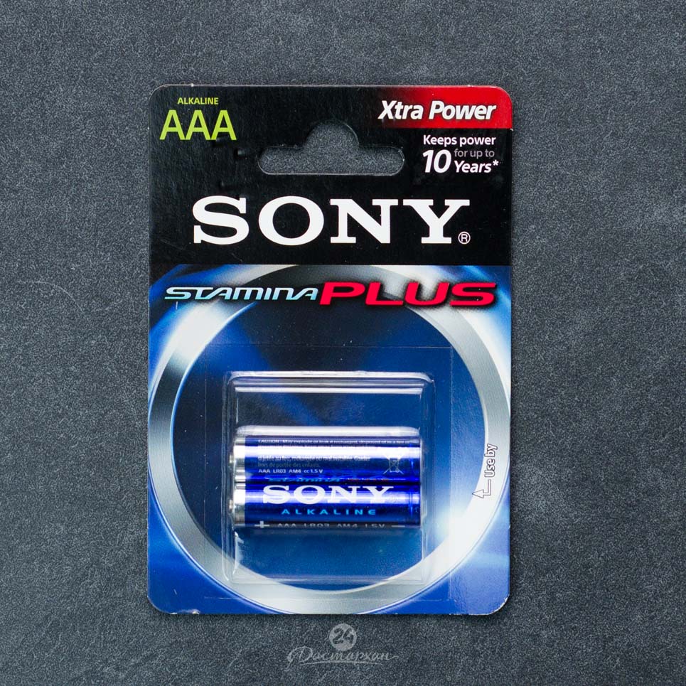 Батарейка Sony Alkaline Stamina LR3, AM4-B2D AAА 2шт.