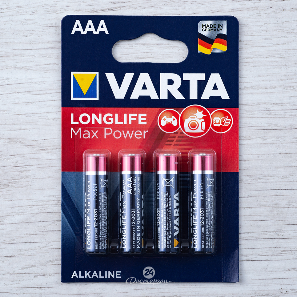 Батарейка Varta Maxi Tech micro 1.5v LR 03 AАА 4шт.