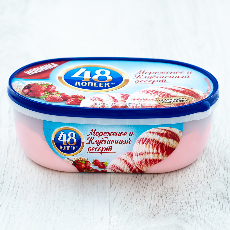 Мороженое Nestle 48 Копеек Клубничный Десерт 800мл