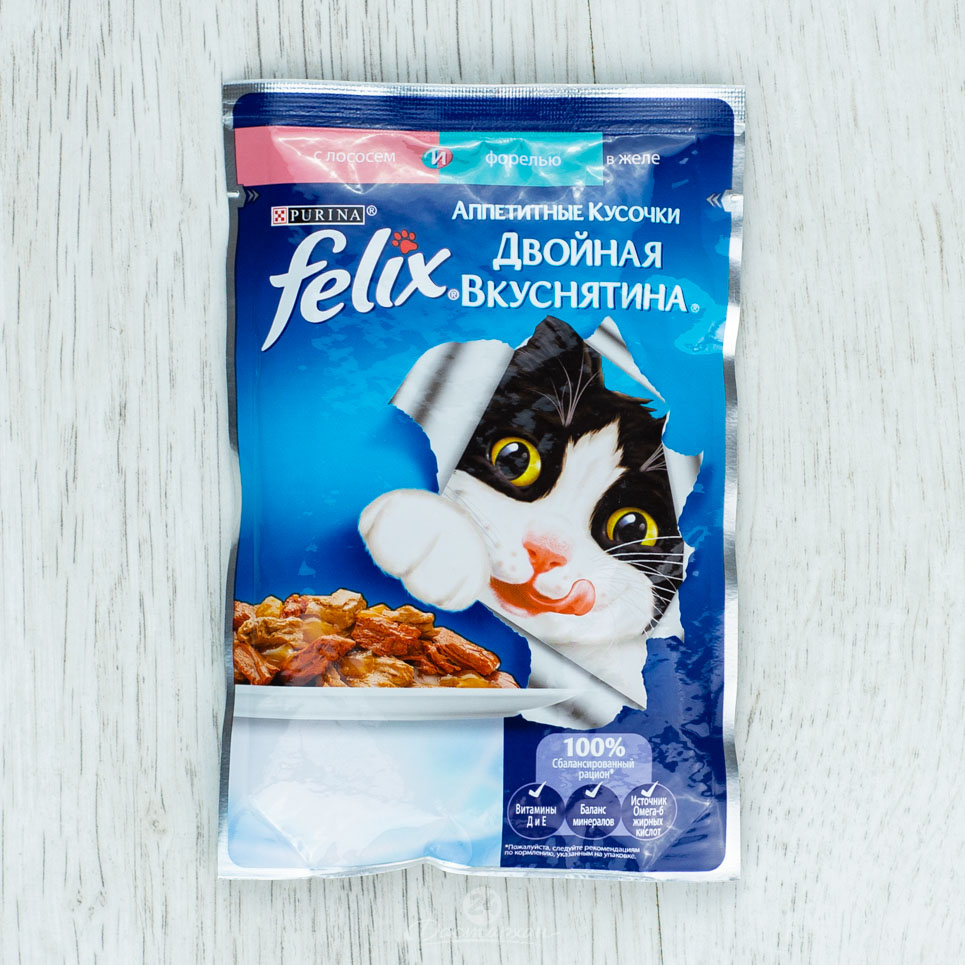 Корм для кошек Felix с лососем и форелью 85г