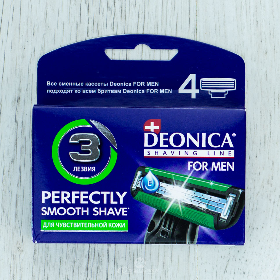 Кассеты для бритья Deonica 3 лезвия,4шт MEN 