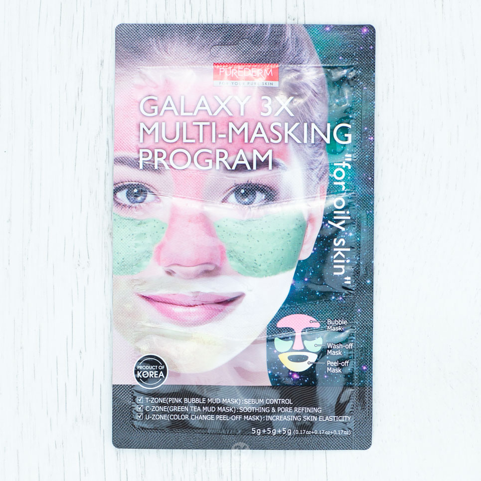 Маска Purederm Galaxy 3X Программа мульти маскирования для жирной кожи 1шт.