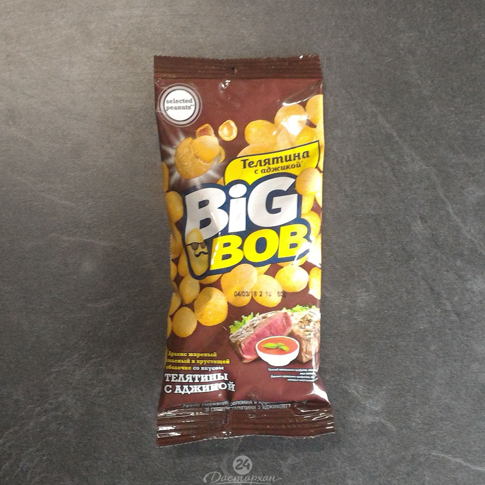 Орехи арахис Big Bob в оболочке со вкусом телятины с аджикой 50г 