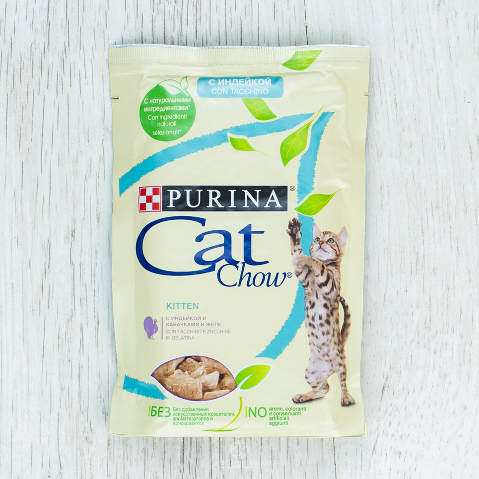Корм для котят Purina Cat Chow Adult индейка в желе 85г пауч