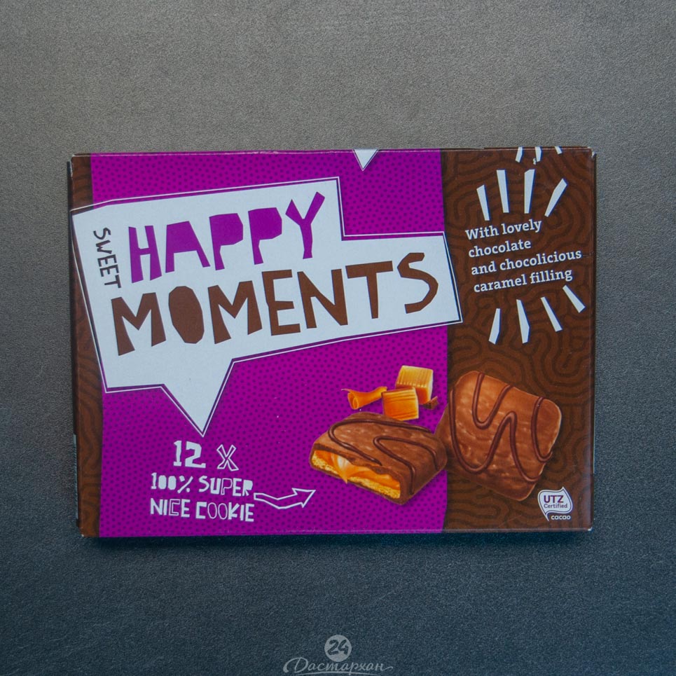 Печенье Nora Happy Moments Caramel с карамель.кремом в мол.и темн.шок. 150г