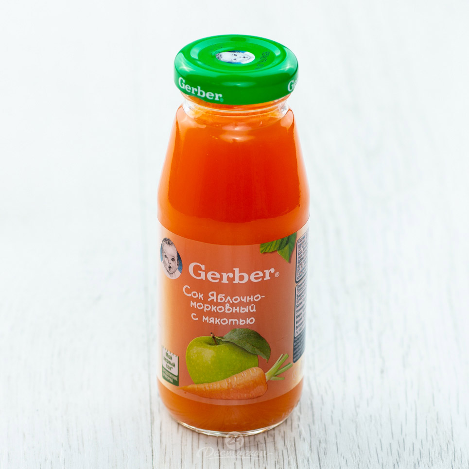 Сок Gerber яблоко-морковь 175мл с/б